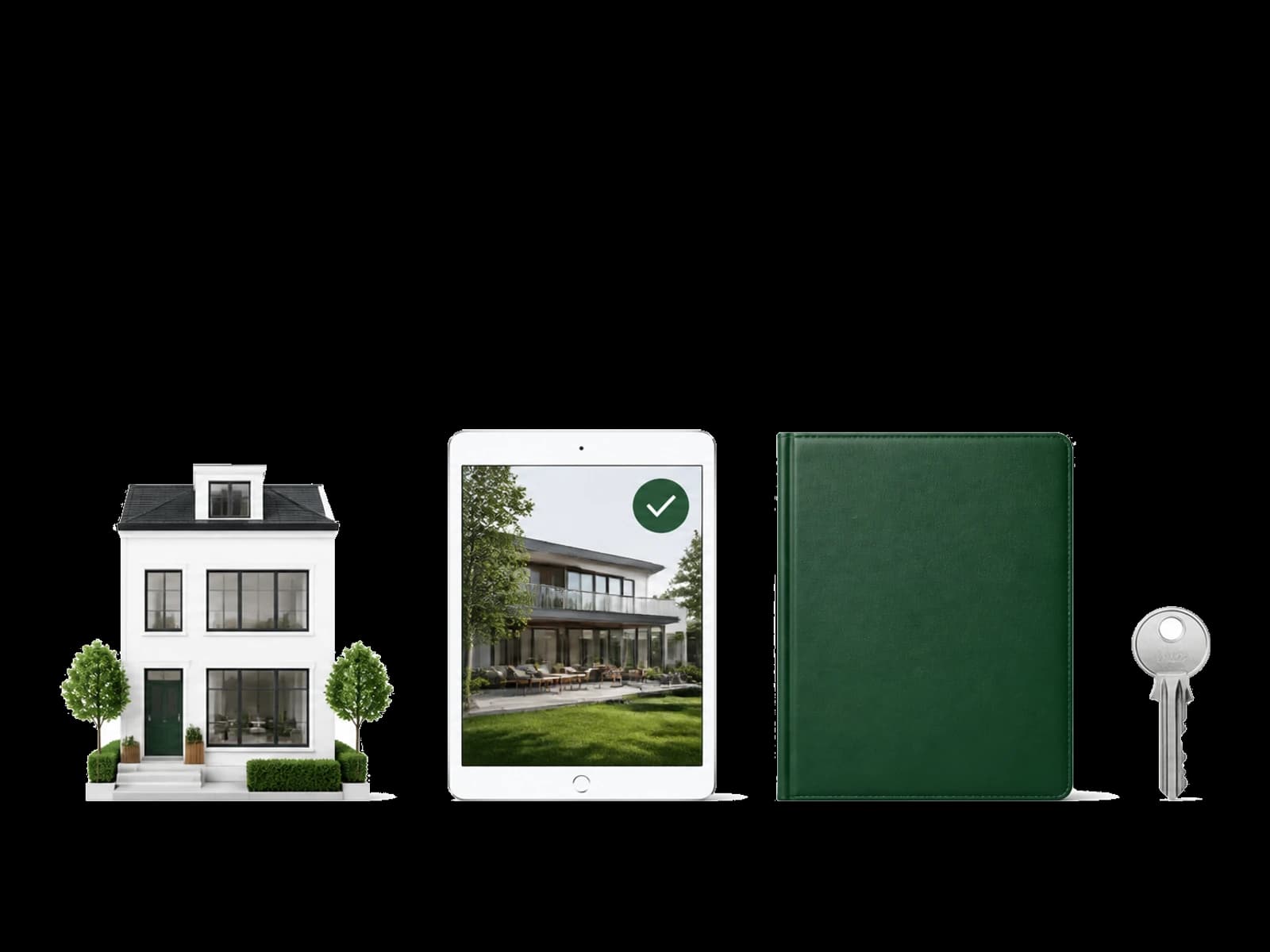 Frontales Präsentationset für den Immobilienverkauf