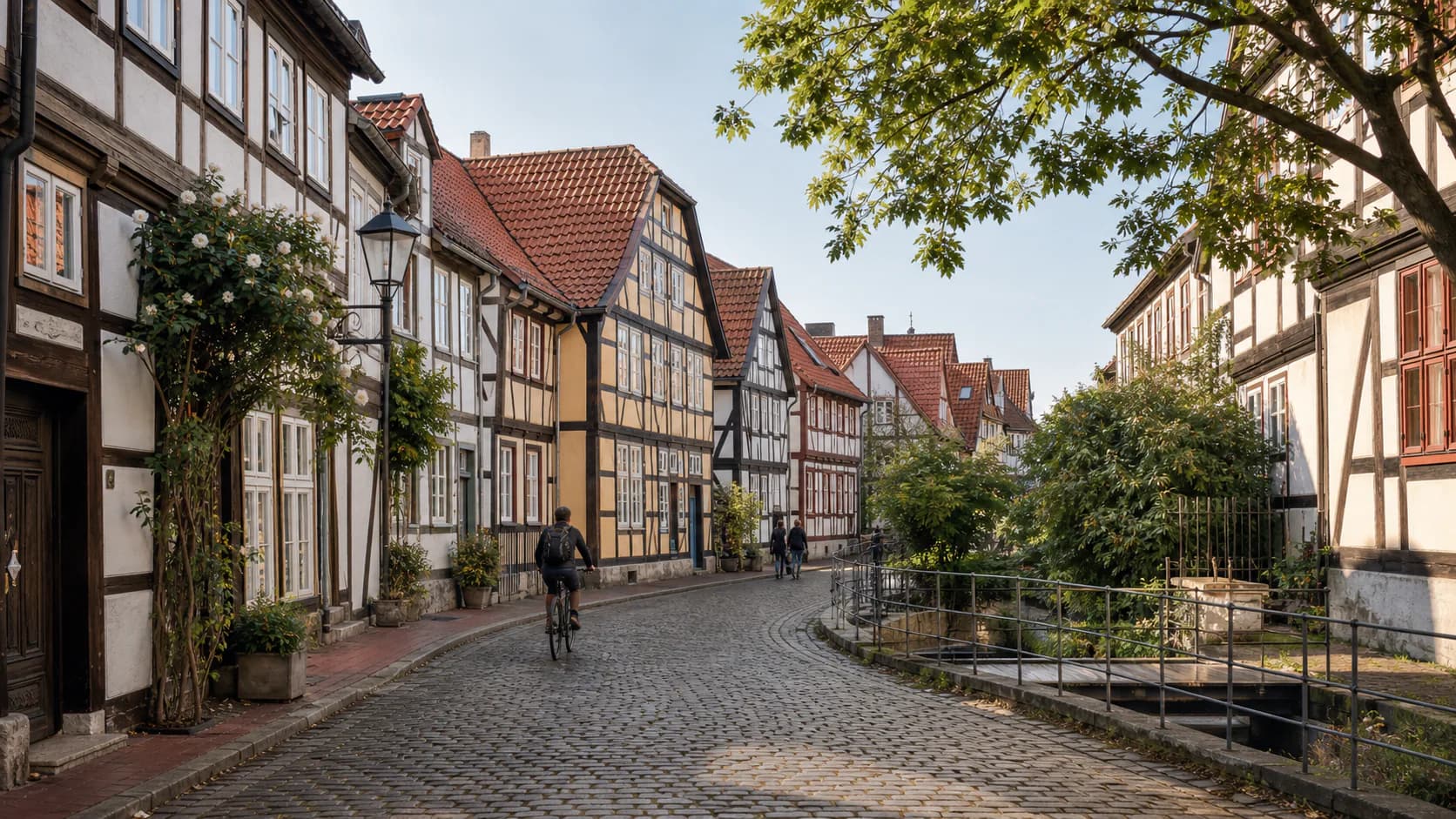 Fachwerkhäuser und historische Altstadt in Wolfenbüttel