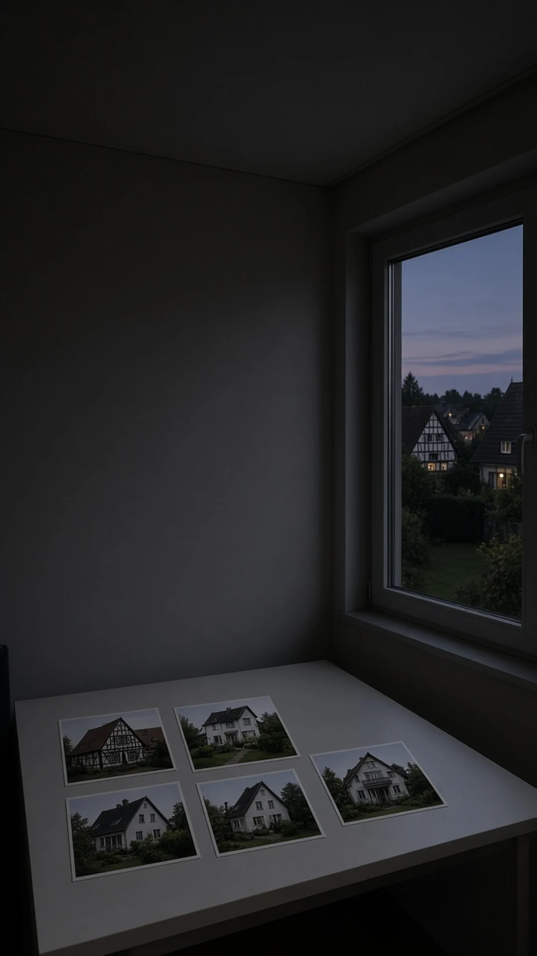 Flächenwert mit Lagefotos am Tisch